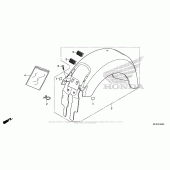 Схема вузла: Заднє крило (1) для Honda VT1300 Stateline