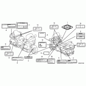 Схема узла: Информационные наклейки (GL18009) (GL1800A-BR/KO/SI) для Honda GL1800 Gold Wing