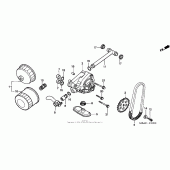 Схема вузла: Масляний фільтр + маслонасос для Honda VT750 Shadow Deluxe