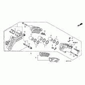 Схема вузла: Задній гальмівний супорт (XL1000VA) для Honda XL1000V Varadero
