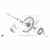 Схема узла: Передние колесо для Honda CRF250 CRF250L
