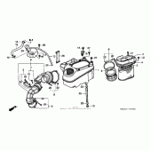 Схема узла: Воздушный фильтр для Honda VT1100 Shadow Spirit