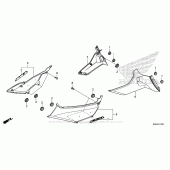 Схема вузла: Бічний обтічник для Honda GL1800 Gold Wing F6B Bagger