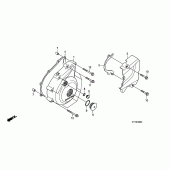 Схема узла: Левая крышка картера для Honda CBF150