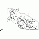 Схема узла: Передний тормозной суппорт для Honda VF750 Magna