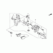 Схема вузла: Задній гальмівний супорт (VT1100C2) для Honda VT1100 Shadow ACE
