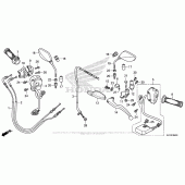 Схема вузла: Ручка керма & Пульт управління рульовой & Троси & Дзеркало для Honda CRF250 CRF250L