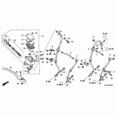 Схема вузла: Передній гальмівний циліндр для Honda VTX1800