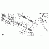 Схема вузла: Підніжки (1) для Honda VT600 Shadow VLX