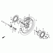 Схема узла: Передние колесо для Honda XL600 Transalp