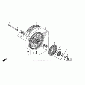 Схема узла: Передние колесо для Honda VT1300 Fury