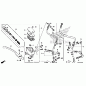 Схема вузла: Передній гальмівний циліндр (1) для Honda VT750 Shadow Aero