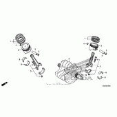 Схема узла: Коленчатый вал & Поршень для Honda VT750 Shadow RS