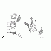 Схема вузла: Колінчастий вал і Поршень для Honda XR600