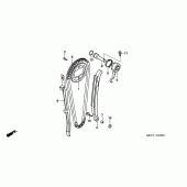 Схема узла: Цепь ГРМ & Натяжитель & Успокоитель для Honda FMX650