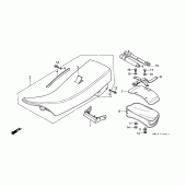 Схема вузла: Сидіння і Бардачок (XR250RG / RH / RJ / RK / RL / RM) для Honda XR250