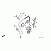 Схема вузла: Ланцюг ГРМ і Натяжитель і Успокоитель для Honda CBR1000 CBR1000F