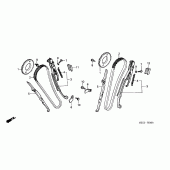 Схема вузла: Ланцюг ГРМ & Натяжник & Заспокоювач для Honda VT750 Shadow Aero