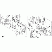 Схема узла: Передний тормозной суппорт для Honda GL1500 Gold Wing Special Edition