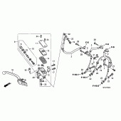 Схема вузла: Передній гальмівний циліндр (CB600FA / FA3) для Honda CB600F Hornet