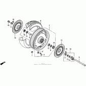 Схема вузла: Переднє колесо для Honda GL1500 Valkyrie Tourer