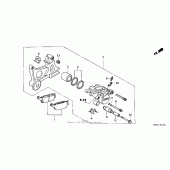 Схема узла: Задний тормозной суппорт для Honda CBR600 CBR600RR