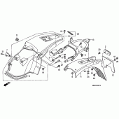 Схема вузла: Заднє крило (DK / ED / U) для Honda XR650