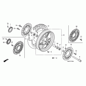 Схема вузла: Переднє колесо для Honda CBF600