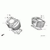 Схема вузла: Циліндр (VT1100CV / CW / C2) для Honda VT1100 Shadow ACE