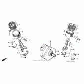 Схема вузла: Колінчастий вал для Honda VT1100 Shadow Sabre