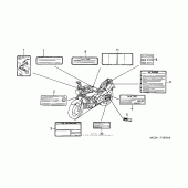 Схема вузла: Caution labels для Honda CB900 919