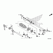 Схема вузла: Копірний вал & Вилки & Вал перемикання для Honda CBR1000 CBR1000RR Fireblade
