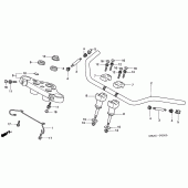 Схема вузла: Верхня траверса і Кліпон керма для Honda VT750 Shadow ACE