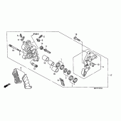 Схема вузла: Передній гальмівний супорт (R.) (XL1000VA) для Honda XL1000V Varadero