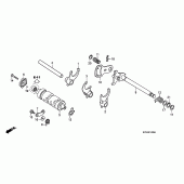 Схема вузла: Копірний вал & Вилки & Вал перемикання для Honda CRF230 CRF230F