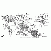 Схема вузла: Головка циліндра (rr.) Для Honda VT750 Shadow Deluxe