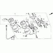 Схема узла: Спидометр + тахометр для Honda CB750 Nighthawk