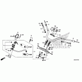 Схема вузла: Верхня траверса & Кліпон керма для Honda CTX1300
