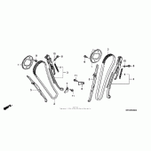 Схема вузла: Ланцюг ГРМ & Натяжник & Заспокоювач для Honda VT600 Shadow VLX Deluxe