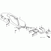 Схема вузла: Вихлопна система для Honda XR600