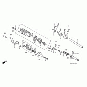 Схема узла: Копирный вал и Вилки и Вал переключения для Honda VF750 Magna