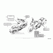 Схема вузла: Інформаційні наклейки для Honda GL1800 Gold Wing Valkyrie