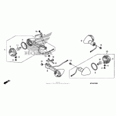 Схема вузла: Поворотники для Honda VT1300 Sabre