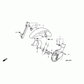 Схема узла: Переднее крыло/ кожух диска для Honda NX650 Dominator