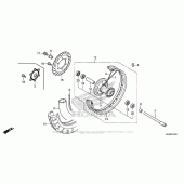 Схема вузла: Переднє колесо для Honda VT750 Shadow Phantom