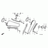 Схема узла: Цепь ГРМ & Натяжитель & Успокоитель для Honda XL125 Varadero