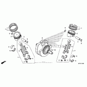 Схема вузла: Колінчастий вал & Поршень для Honda VT1300 Sabre