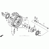 Схема вузла: Заднє колесо для Honda CBR1000 CBR1000F Hurricane