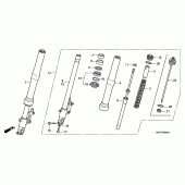 Схема вузла: Вилка передньої осі для Honda CB600F Hornet