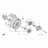 Схема вузла: Заднє колесо для Honda CB900 919